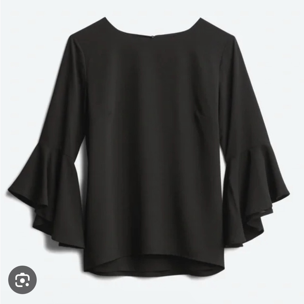 NWT GoldRay Nellin Flounce Sleeve Blouse in Black